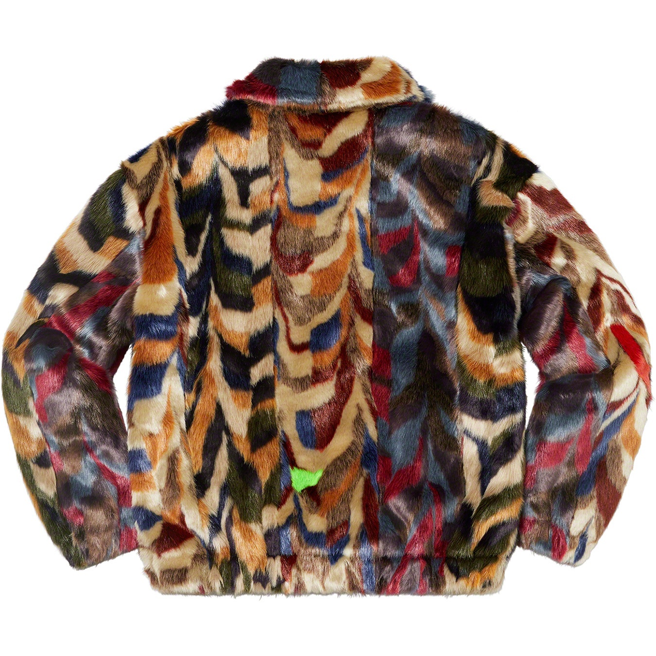 Multicolor Faux Fur Bomber Jacket view 6